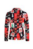 Sapin de Noël rouge imprimé 3 pièces costumes pour hommes