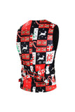 Sapin de Noël rouge imprimé 3 pièces costumes pour hommes