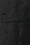 Gilet décontracté rétro noir à simple boutonnage à col en V pour hommes