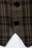 Charger l&#39;image dans la galerie, Gilet de costume rétro pour hommes à simple boutonnage à rayures marron foncé