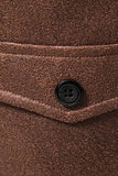 Gilet décontracté à simple boutonnage pour hommes à col en V et col en V marron