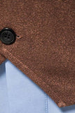 Gilet décontracté à simple boutonnage pour hommes à col en V et col en V marron