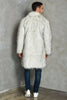 Charger l&#39;image dans la galerie, Manteau blanc cranté revers long en fausse fourrure pour hommes