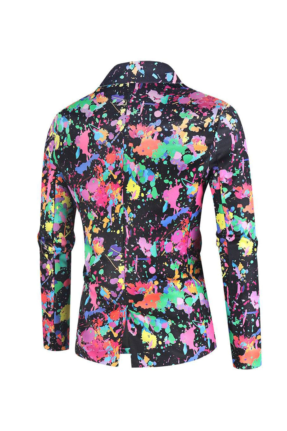 Costumes de fête 3 pièces à un bouton imprimés colorés de Noël pour hommes