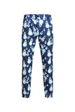 Revers cranté un bouton bleu bonhomme de neige imprimé costumes pour hommes