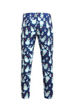 Revers cranté un bouton bleu bonhomme de neige imprimé costumes pour hommes