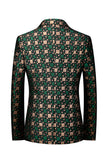 Silm Fit Blazer de bal carré vert à revers cranté petit Blazer de bal pour homme