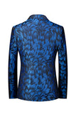 Blazer de bal à un bouton à un bouton bleu royal pour homme à revers cranté