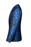 Blazer de bal à un bouton à un bouton bleu royal pour homme à revers cranté