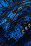 Blazer de bal à un bouton à un bouton bleu royal pour homme à revers cranté