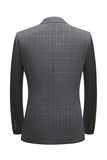 Silm Fit Revers Cranté Deux Boutons Gris Costumes De Bal Homme