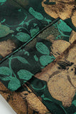 Blazer de bal en jacquard vert à revers cranté pour homme