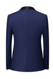 Costumes de Soirée pour hommes 3 pièces bleu royal châle revers
