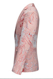 Costumes de Soirée pour hommes en jacquard rose clair 2 pièces à revers cranté