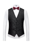 Noir 3 Pièce Jacquard Châle Revers Hommes Costumes De Soirée