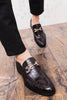 Charger l&#39;image dans la galerie, Noir Slip-On Cuir Monk Chaussures Pour Hommes