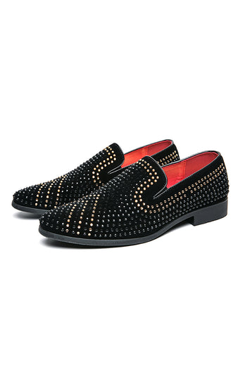 Black Bearched Slip-On Party Chaussures pour hommes