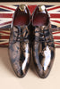 Charger l&#39;image dans la galerie, Brown Jacquard Chaussures de fête en cuir pour hommes