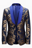 Blazer Bleu royal Homme Avec Jacquard Doré