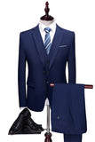 Bleu Marine 3 Pièces Slim Fit Casual Tuxedo Suits