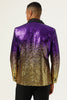 Charger l&#39;image dans la galerie, Hommes 2 pièces Ombre Sequins Purple Slim Fit Notched Revers Prom Suits