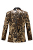 Charger l&#39;image dans la galerie, Golden Flower Shaped Sequins Blazer Pour Homme