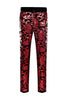 Charger l&#39;image dans la galerie, Paillettes rouges Motif floral Hommes 2 pièces Costumes