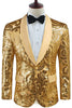 Charger l&#39;image dans la galerie, Golden Shawl Lapel Sequins Blazer Homme