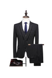 Gris Pinstripe Notched Lapel Homme 2 Pièces Costumes