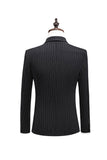 Gris Pinstripe Notched Lapel Homme 2 Pièces Costumes