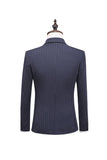 Gris Pinstripe Notched Lapel Homme 2 Pièces Costumes