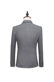 Gris Pinstripe Notched Lapel Homme 2 Pièces Costumes