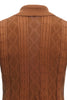 Charger l&#39;image dans la galerie, Câble marron tricoté manches longues Pull Cardigan pour hommes