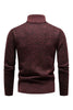 Charger l&#39;image dans la galerie, Burgundy Men’s Casual Stand Collar Sweater