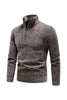 Charger l&#39;image dans la galerie, Burgundy Men’s Casual Stand Collar Sweater