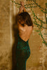 Charger l&#39;image dans la galerie, Robe de bal sans dos en velours vert foncé