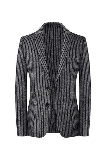 Black Slim Fit PinStriped Single Breasted Blazer pour hommes