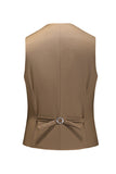 Khaki Double Breasted Notched Lapel 3 Pièces Costumes Hommes