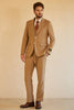 Charger l&#39;image dans la galerie, Brown Single Breasted Peak Lapel 3 pièces costumes de mariage pour hommes