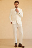 White Peak Lapel Single Breasted 3 pièces costumes de mariage pour hommes