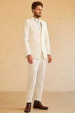 White Peak Lapel Single Breasted 3 pièces costumes de mariage pour hommes