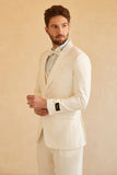 White Peak Lapel Single Breasted 3 pièces costumes de mariage pour hommes