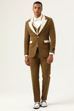 Brown Peak Lapel Single Button Costumes de bal pour hommes