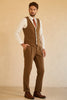 Charger l&#39;image dans la galerie, Peak Lapel Single Button Brown Costumes de mariage pour hommes
