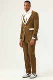 Brown Peak Lapel Single Button Costumes de bal pour hommes