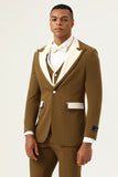 Brown Peak Lapel Single Button Costumes de bal pour hommes