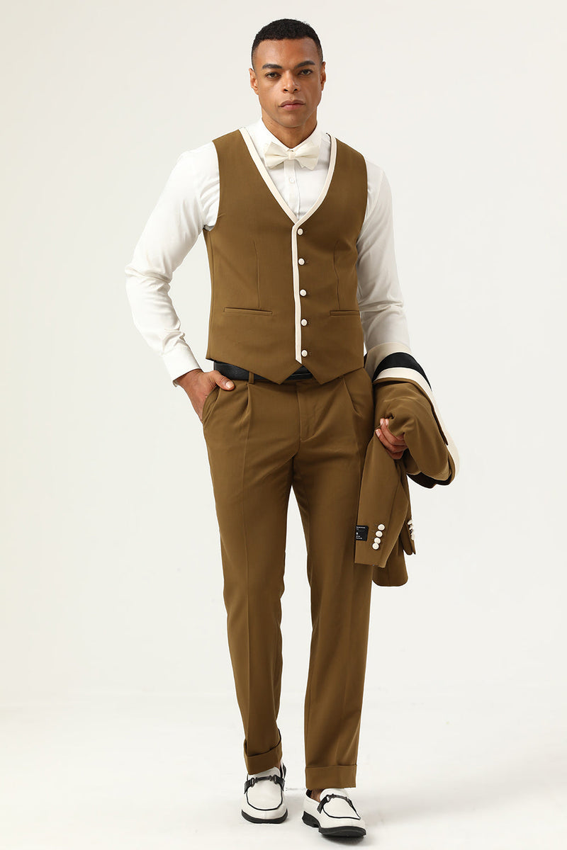 Charger l&#39;image dans la galerie, Brown Peak Lapel Single Button Costumes de bal pour hommes