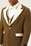 Brown Peak Lapel Single Button Costumes de bal pour hommes