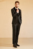 Charger l&#39;image dans la galerie, Châle Revers Un bouton Noir Costumes de mariage pour hommes