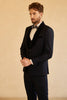 Charger l&#39;image dans la galerie, Châle Revers One Button Navy Wedding Suits Pour Hommes